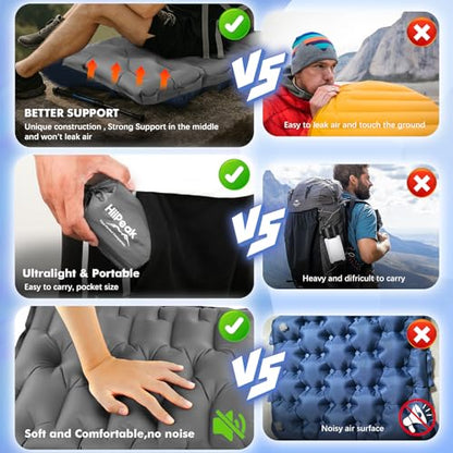 HiiPeak Inflatable Soccer World Cup Seat Cushion, Lightweight Compact Stadium Seat Pad Camping Air Seat Cushion for Gym Football Themed Party Bleachers Backpacking Hiking Airplane Office Car (Grey) - color: Grey