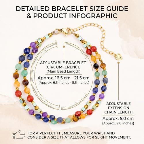 Farfume Beaded Bracelets for Women, Chakra Crystal 4mm Beads Gemstone Natural Stone Bead Spiritual Jewelry Gifts for Women - color: Green Moss Agate-Inner Harmony