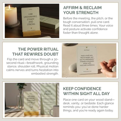 Empowerment Positive Affirmation Cards for Women - 31 Daily Affirmation Cards for Adults with Mindful Empowering Rituals for Confidence, Self-Doubt & Courage - Self Care Womens Birthday Gifts Unique - style: Empowerment Affirmation Cards