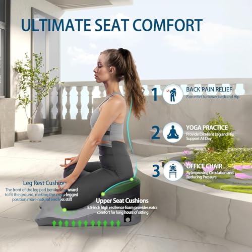 Seat Cushion for Office Chairs - Cross Legged Yoga Meditation Cushion Floor Pillows Yoga Enthusiasts Chair Cushion for Adults Long Sitting