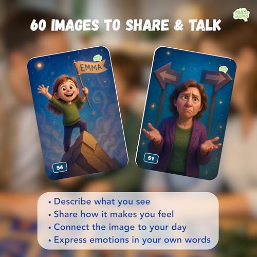 Talkiyou Family Conversation Cards – 60 Picture Prompts & 240 Open-Ended Questions for All Ages – Spark Deep Family Talks, Share Memories & Build Bonds – Screen-Free Game