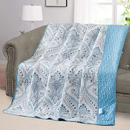 NEWLAKE Quilted Throw Blanket for Bed Couch Sofa, Blue Classic Royal, 60X78 Inch - color: Blue Classic Royal