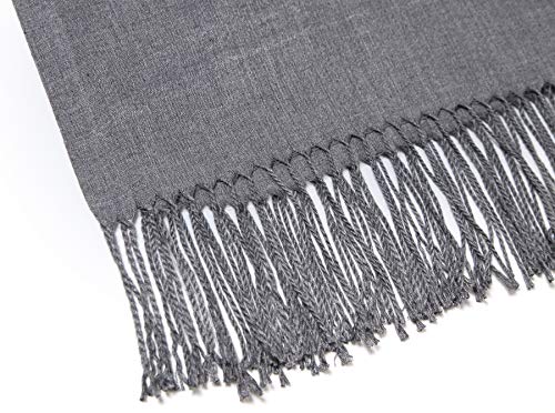 Cindy & Wendy Pashmina Shawls and Wraps Scarf for Women Soft Large Winter Shawl for Evening Dress Wedding Party - color: Heather Grey