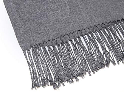 Cindy & Wendy Pashmina Shawls and Wraps Scarf for Women Soft Large Winter Shawl for Evening Dress Wedding Party - color: Heather Grey