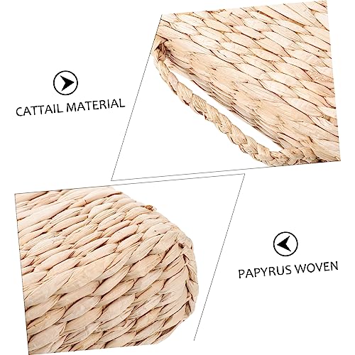Ciieeo 1pc Handmade Straw Woven Cushion for Yoga Meditation Square Tatami Floor Mat Diameter Thick for Indoor Use and Creative