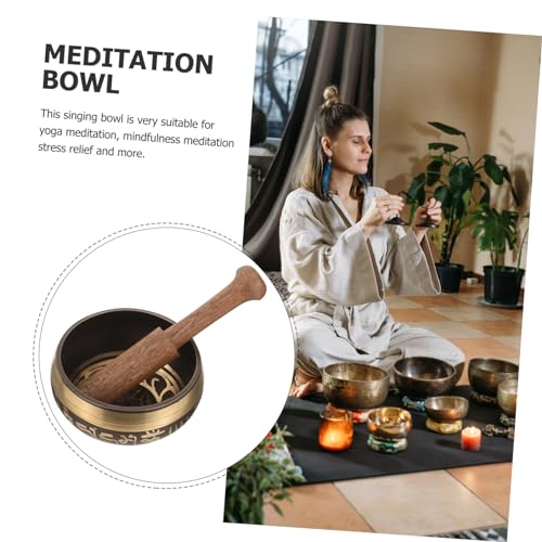 Singing Bowl Flat Bottom Meditation Bowl Meditation Set Decorative Style