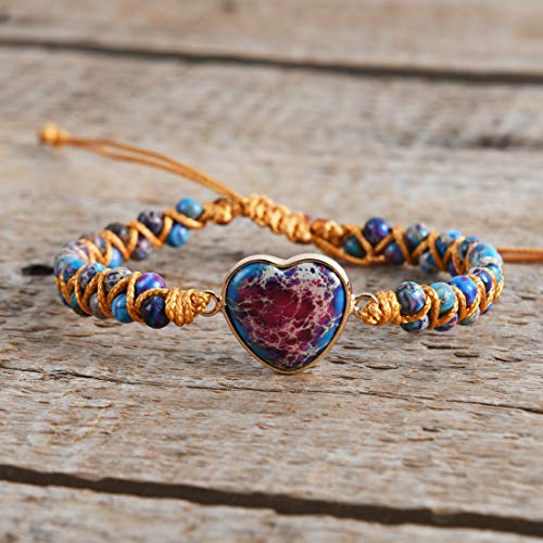 YGLINE Boho Handmade Natural Stone Bead Wrap Wrist Statment Bracelet Jewelry Collection