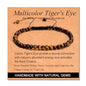 MASSIVE BEADS Handmade Yoga Natural Stone Crystal Healing Power Energy Gifts for Unisex Adult Bracelet Macrame Adjustable - color: 3-Tiger's Eye (Vitality and Abundance), size: 4mm