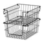 TRINITY 2-Pack Stackable Metal Wire Storage Baskets With Handles, Black, 11 Inches - color: Black, size: 11 Inches