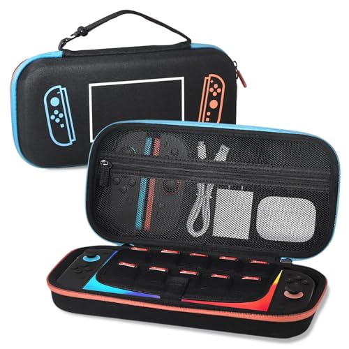 MONGERY Carrying Case for Nintendo Switch 2 (2025), Hard Shell Travel Storage with Soft Interior, Fits Console, Charger & Accessories, 10 Game Card Slots, Portable Protective Case - Black