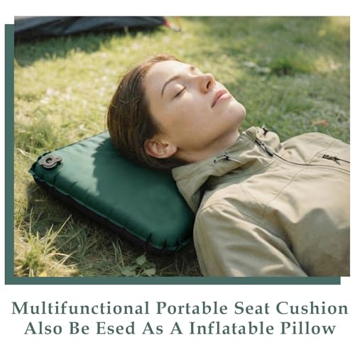 Travel Seat Cushion for Airplane - Portableself Inflating Memory Foam Seat Cushion for Long Flights- Stadium Seat for Sports Events, Outdoor，Camping