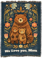 Pure Country Weavers Mama Bear and Cubs Folk Art Blanket - Personalized - Custom Gift Tapestry Throw Woven from Cotton - Made in The USA (72x54) - color: Mama Bear and Cubs Folk Art Blanket