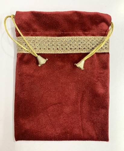 SMMS Spiritual Velvet Table Cloth Altar Tarot Spread (Maroon, Medium- 61cm*61cm/ 24inch*24inch) - color: Maroon, size: Medium- 61cm*61cm/ 24inch*24inch