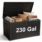 230 Gallon Outdoor Storage Box, Waterproof Extra Large Resin Deck Box with Lockable Lid for Patio, Pool Equipment, and Cushions, Black - color: Black(230 Gal)