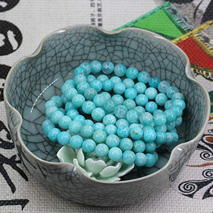 Keleny Gem Semi Precious Gemstones 8mm Round Beads Crystal Stretch Bracelets 7 Inch Unisex - color: Blue Brazilian Amazonite