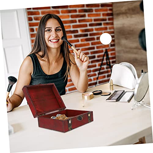 Practical Wooden Storage Box Retro Style Sundries Organizer Elegant Jewelry Box Lock