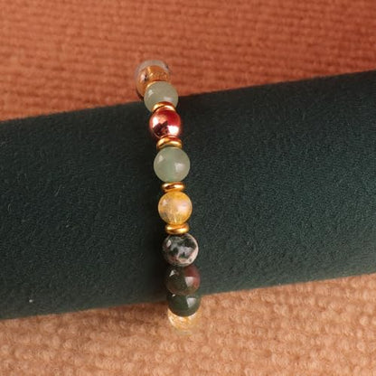 KSQS Healing Stone Bead Bracelet for Women, Natural Gemstones Balance Protection Bracelet, Spiritual Crystal Beads Bracelet Anxiety Relief with Meaning Card - style: Wealth