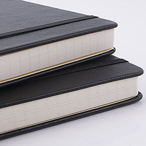 Lemome Ruled Notebook/Journal - Lined Journal for Writing, 5.75'' x 8.4'' Notebook Journal, 146 pages Faux Leather Notebook with Thick Paper, Waterproof Hardcover, Elastic Closure - color: black