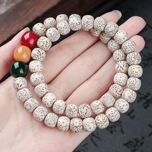 Natural Star Moon Bodhi Bracelet for Women Men Double-loop Winding Star Moon Bead Bracelet Meditatioon Healing Anxiety Relief Energy Buddha Bead Bracelets Birthday Gift - color: Bodhi 22