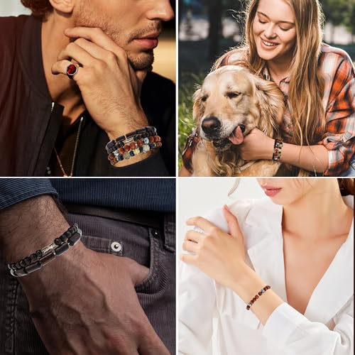 5pcs Wooden Bead Bracelet Set with Charm and Tassel for Men & Women - Stackable Boho Bracelets, Amber Color Scheme Adjustable Bracelet - color: Brown Blue Green