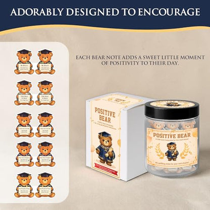 Class Of 2026 Positive Bear Jar, 60 Positive Affirmation Cards, Funny Graduation Gifts 2026 for Daughter Son Him Her College High Middle Congrats Grad Gifts for Friends Student - color: Positive Bear