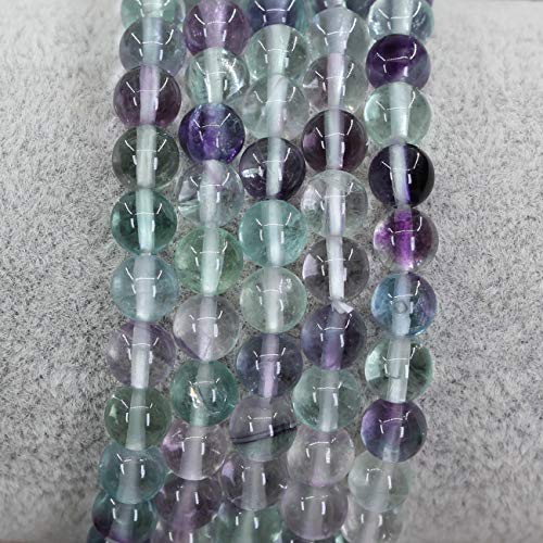 Keleny Semi Precious Crystal 6mm Round Beads Rock Yoga Stretch Bracelet 7 Inch Unisex Unisex - color: Clear Fluorite