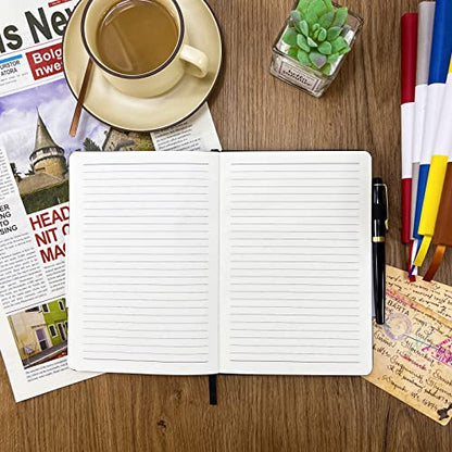Notebook Journal, College Ruled Notebook Lined A5 160 Pages,Hard Cover Journals for Writing, Notebooks for Work Office School Women Men,5.7 inches x 8.4 inches(Black) - color: Black