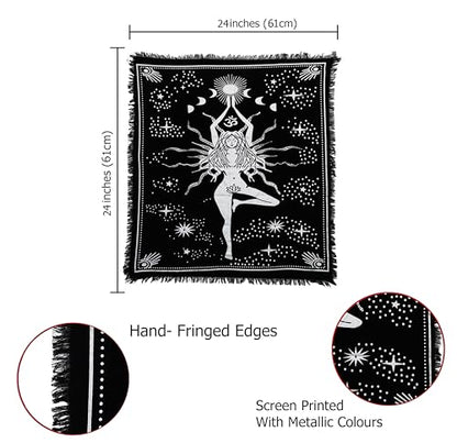 Indian Consigners Witchcraft Supplies Tarot Spread Alter Cloth Triple Altar - color: Silver Goddess, size: 24" x 24" (Square)