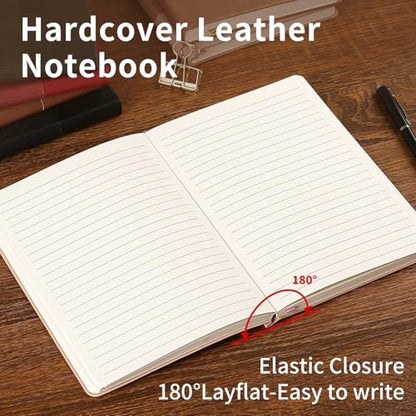 Lined Journal Notebook for Work College Ruled Note Book 7.2"x9.6" B5 PU Leather Daily Journaling 160 Pages for Women Men Writing Home School Supplies Business (Red) - color: 08-Red-1pack, style: B5 Lined 160pages