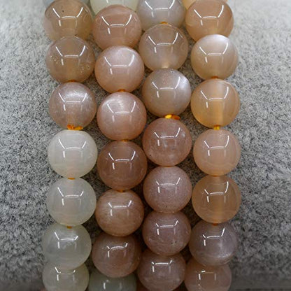 Keleny Gem Semi Precious Gemstones 8mm Round Beads Crystal Stretch Bracelets 7 Inch Unisex - color: Multicolor Sunstone