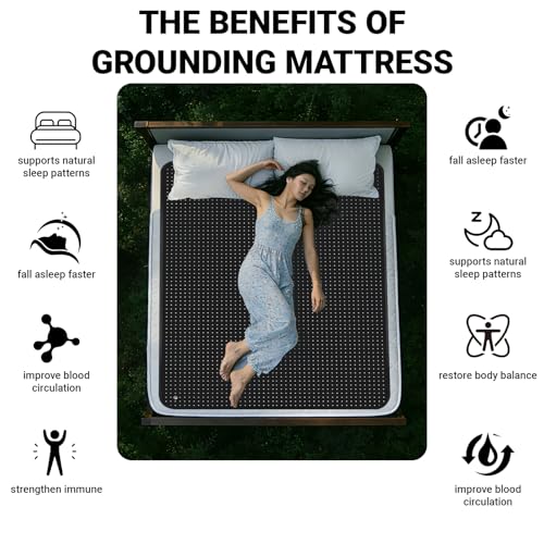 NIULAFR Grounding Mat for Bed, King Size Earth Connected Conductive Grounding Mattress Pad for Better Sleep, Reduce Stress, Improve Health - size: King - 54"x78"