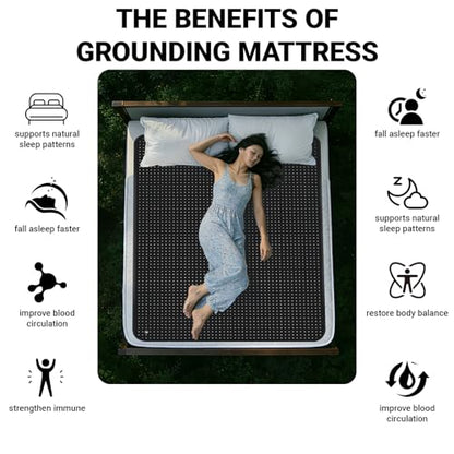 NIULAFR Grounding Mat for Bed, King Size Earth Connected Conductive Grounding Mattress Pad for Better Sleep, Reduce Stress, Improve Health - size: King - 54"x78"