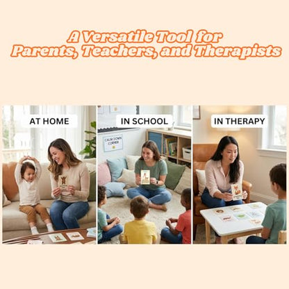 Somatic Therapy Cards for Kids, 52 Mindfulness & Emotional Regulation Activities for Calm, Focus, Coping Skills - Social Emotional Learning Tools for Parents, Therapists, Ages 6–12, Calm Down Corner