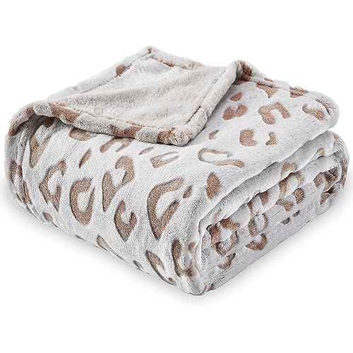 Flannel Fleece Cheetah Print Throw Blanket for Women, Lightweight Super Soft Cozy Plush Blanket, 50 x 60 Inches Brown Leopard - color: Brown Leopard, size: 50x60 IN