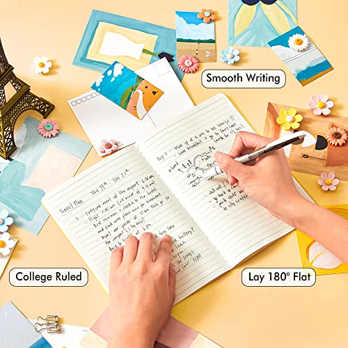 feela 8 Pack Soft Cover Journal Bulk, Notebooks College Ruled for Work, Lined Travel Journal for Women Men, Note Taking Notebook School Supplies Business Writing, 8.2” x 5.5”, A5, Yellow - color: 8 Yellow