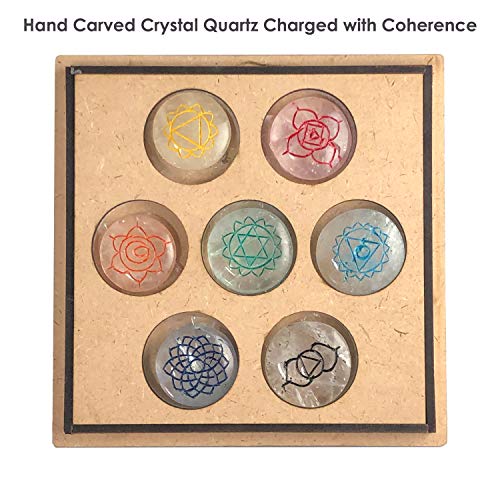 Crystal Quartz Chakra Healing Crystals Set – Tachyon Energy Stones for Meditation, Energy Alignment, Balancing Chakras – Root to Crown Chakra Kit – Spiritual Wellness & Reiki Tools
