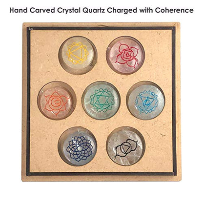 Crystal Quartz Chakra Healing Crystals Set – Tachyon Energy Stones for Meditation, Energy Alignment, Balancing Chakras – Root to Crown Chakra Kit – Spiritual Wellness & Reiki Tools