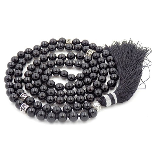 mala Beads Necklace for Women Man, mala Bracelet, Prayer Beads Necklace - color: black onyx