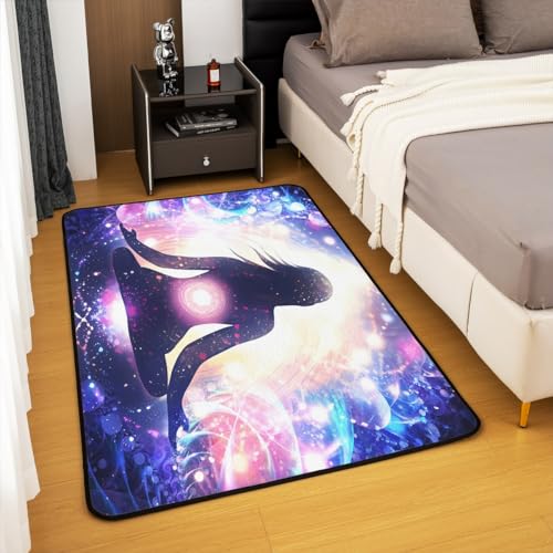 jejeloiu Yoga Rugs for Living Room Bedroom Area Rug 4x5 Women Men Zen Spiritual Decorative Carpet for Kitchen Laundry Entryway Floor Mats - size: 3'11" x 5'3" (Rectangular)
