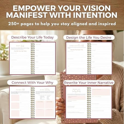 Manifestation Journal for Women | Guided 369 Method & Undated 90-Day Planner for Intentional Goal Setting - Pink - color: Pink