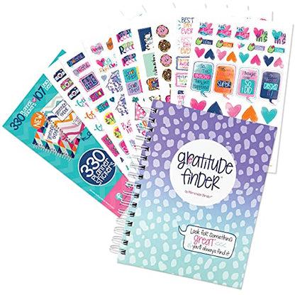 Gratitude Journal 52 Week Daily Positive Thinking for Thankfulness + Sticker Set | Gratitude Finder - color: Seaside Goddess + Grateful Heart Stickers