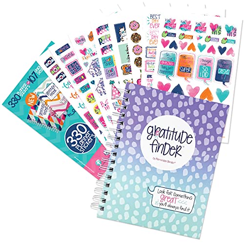 Gratitude Journal 52 Week Daily Positive Thinking for Thankfulness + Sticker Set | Gratitude Finder - color: Seaside Goddess + Grateful Heart Stickers