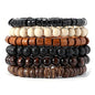 Gothic Bracelet Adjustable Punk Braided Leather Multilayer Grunge Set Bracelets Emo Metal Cuff Wrap Bangles Meaningful Gift - color: J-BZ-25