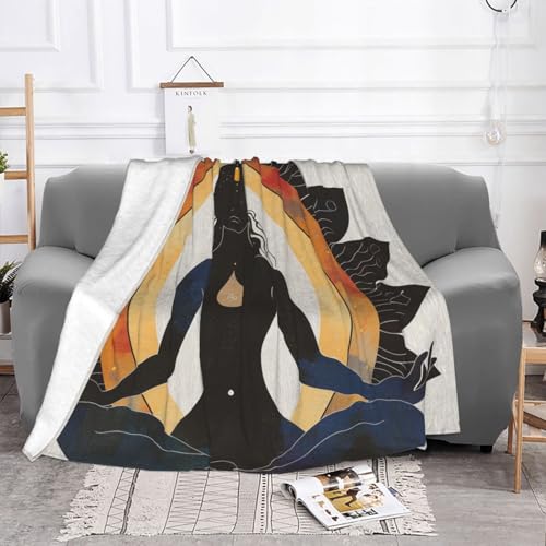 Yoga Meditation Prints Throw Blanket (320g Flannel) Anti-Pilling Warm Fuzzy Blankets for Bed Sofa Couch Travel 40x30 Inch - color: Yoga Meditation, size: 40x30 Inch