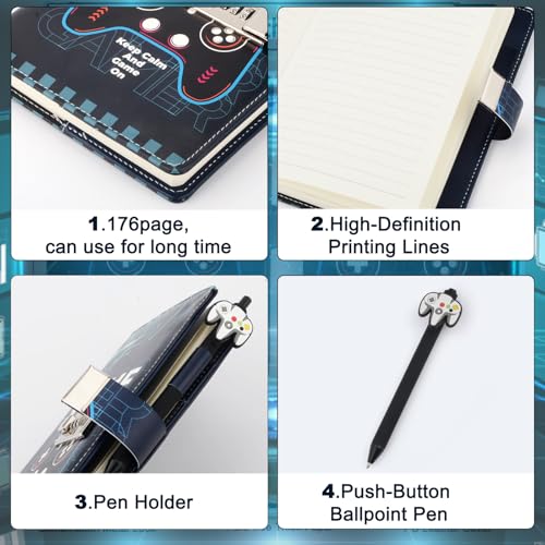 Video Game Diary with Lock for Boys Ages 8-12, Game Journal for Teen Boys 10-18, Cool Birthday Gifts for Kids Journal, Writing Gaming Notebook with Pen Back to School Gifts for 8 9 10 11 12 13 14 15 16 Teenagers