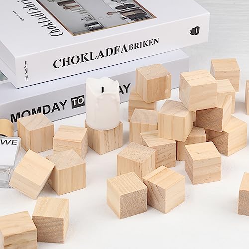 200 Packs Wooden Blocks for Crafts, 1.2 Inch Pine Wood Cubes, 3 x 3 x 3 cm Wooden Cubes for Paint, Stamp, Decorate, DIY Projects and Personalized Gifts,by GNIEMCKIN. - size: 200 Packs 1.18 Inch