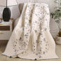 vctops 100% Cotton Quilted Throw Blanket 50x60 Inch Floral Embroidered Reversible Patchwork All Season Throw (Blue,50"x60") - color: Blue