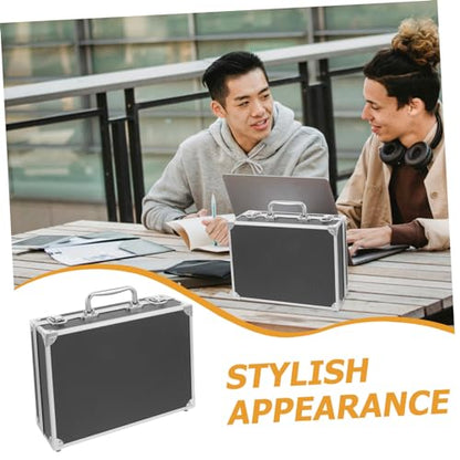 Portable Aluminum Alloy Briefcase with Padded Interior for Safe Storage of Instruments and Tools Lightweight Design for Easy Transportation for Office and Home Use