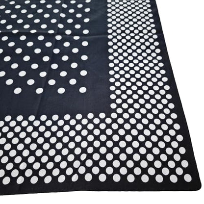 35" Head Scarf Large Square Scarf Like Cotton Hairscarf Fashion Scarves Bandana Night Sleeping Wraps for Women B01 - color: Black-white Polka Dots