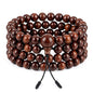 Agan Traders 108 Mala Prayer Beads Necklace for Men & Women – Tibetan Buddhist Prayer Beads Wrist Mala - Handmade Yak Bone Japa Mala Beads for Meditation, Yoga & Healing - color: Rosewood-10mm